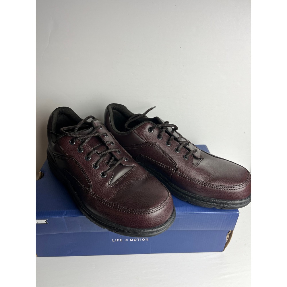 Rockport Eureka Burgundy Leather Oxford Dress Shoes Mens 12XW Wide